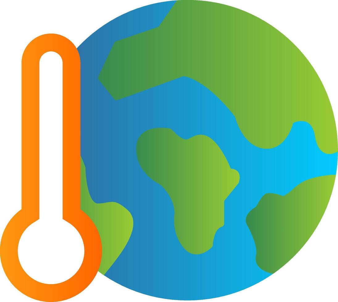 Global Warming Flat Gradient  Icon vector