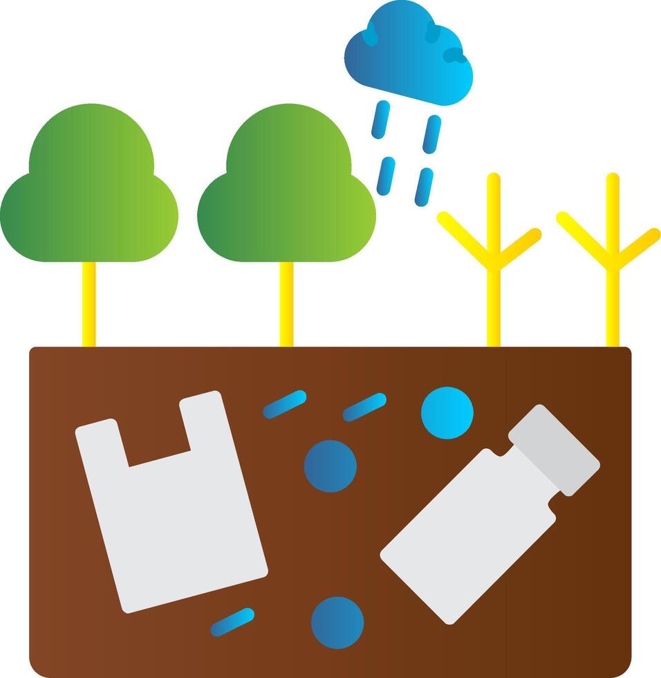 tierra contaminación plano degradado icono vector