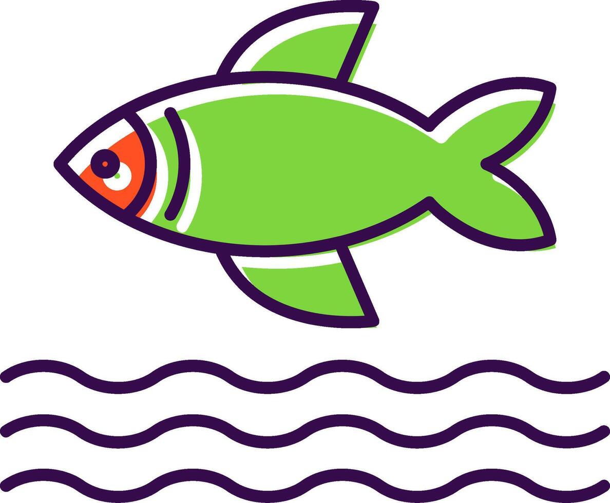 pescado lleno icono vector