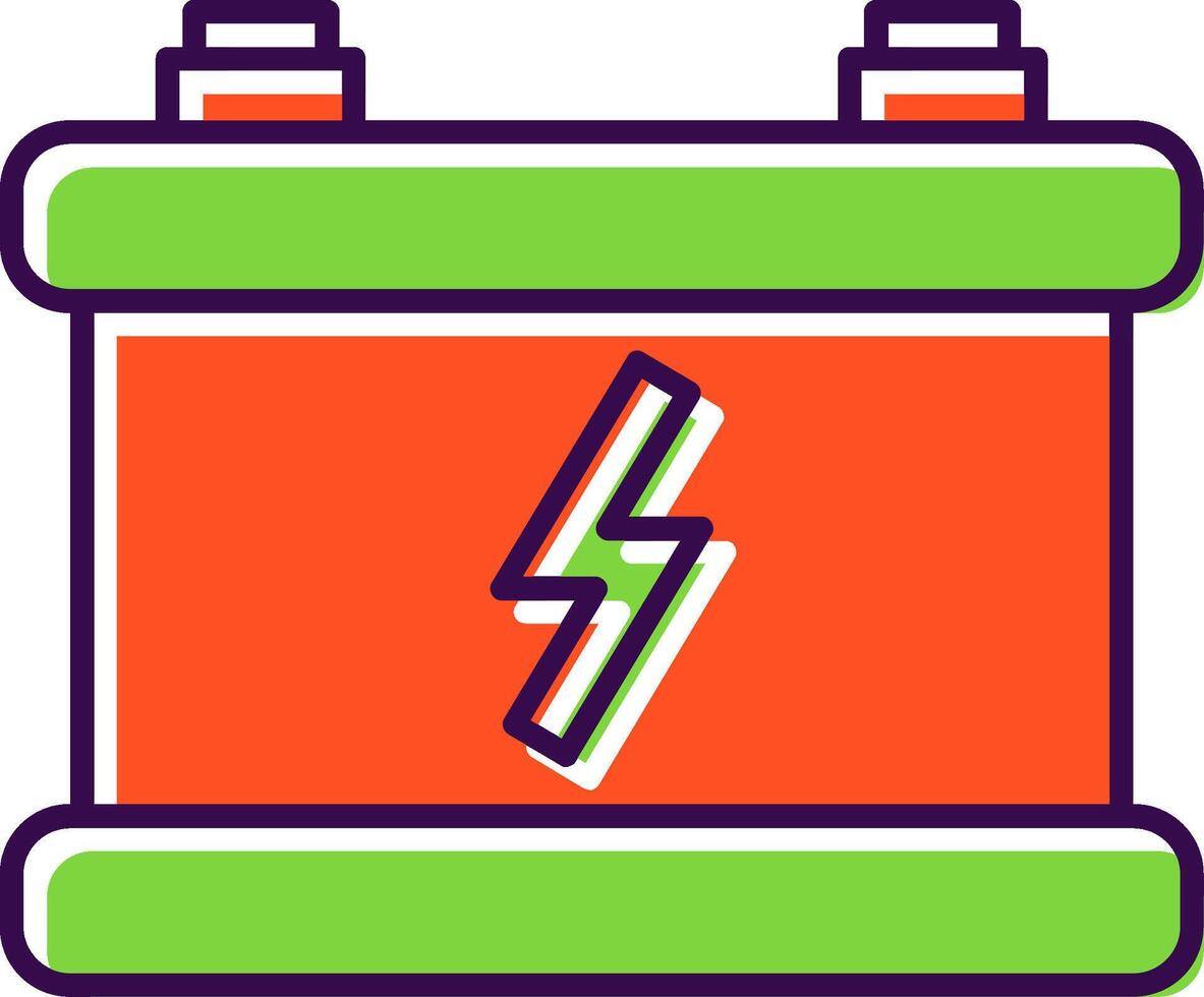 Car Battery Filled  Icon vector