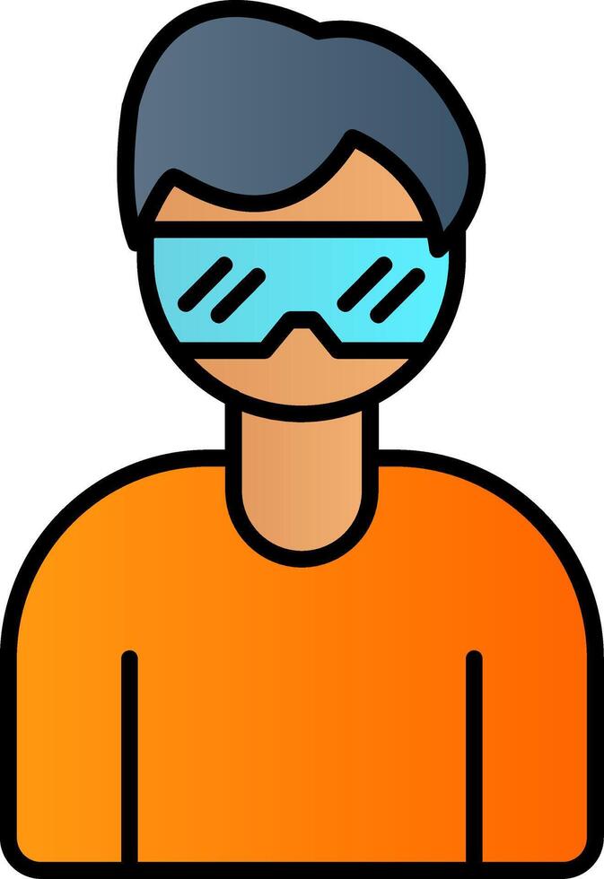 Virtual Glasses Line Filled Gradient  Icon vector