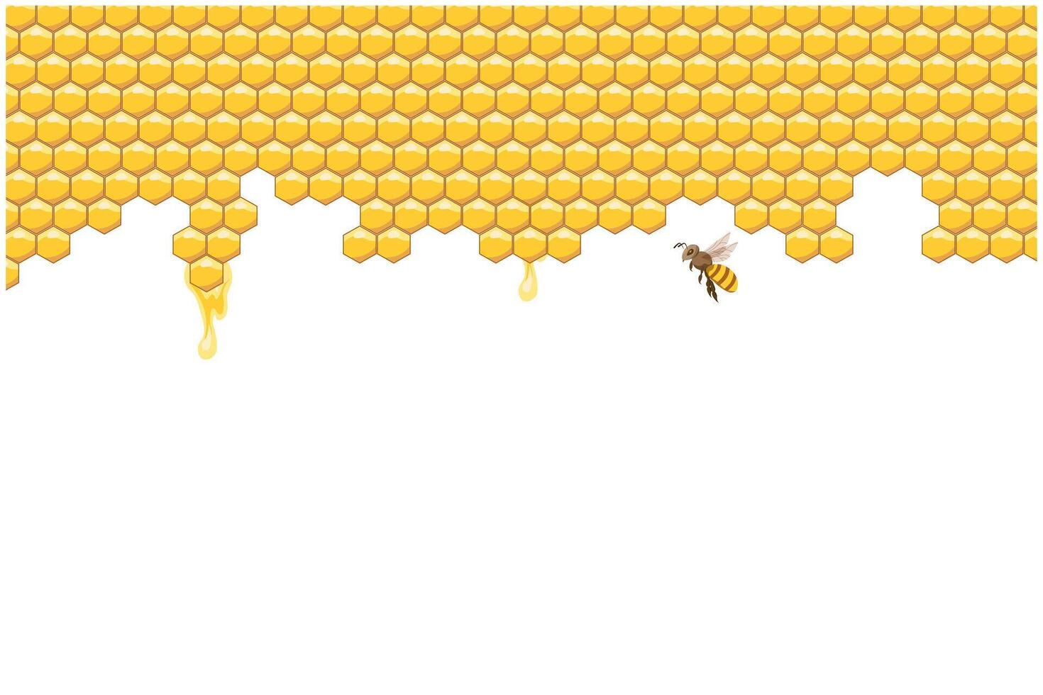 Bee hive, abstract honeycombs and bees on a white background. Illustration. Vector
