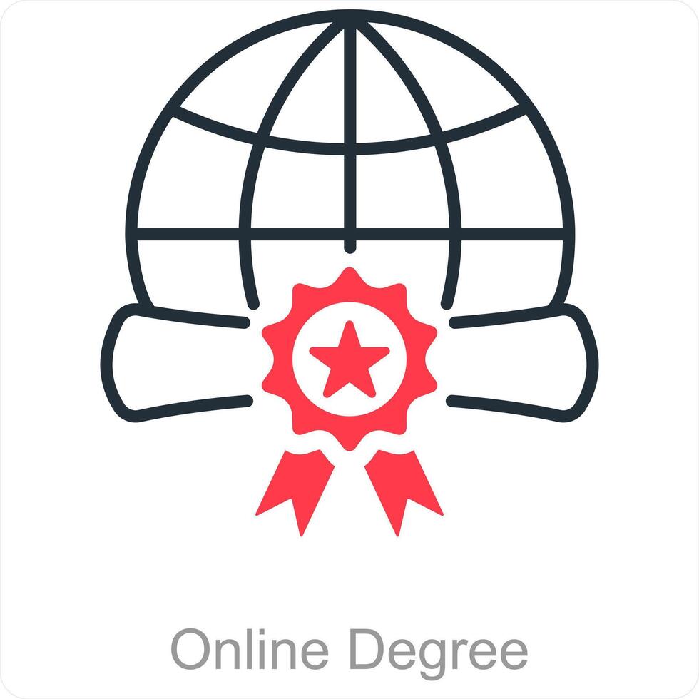Online Degree and diploma icon concept vector