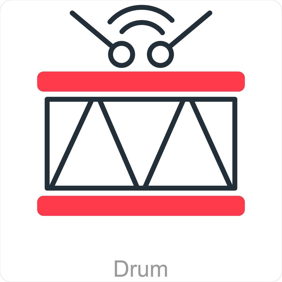 Snare Drum and music icon concept vector
