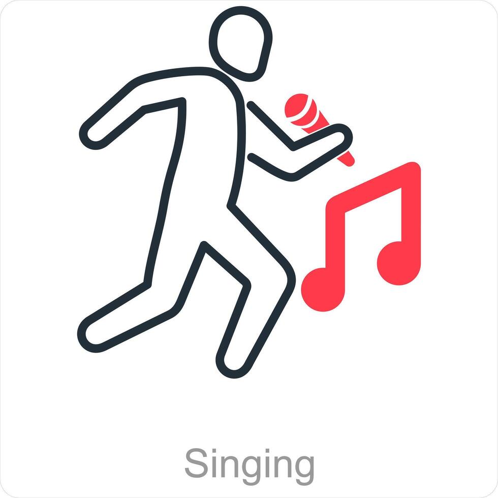 Singing and song icon concept vector