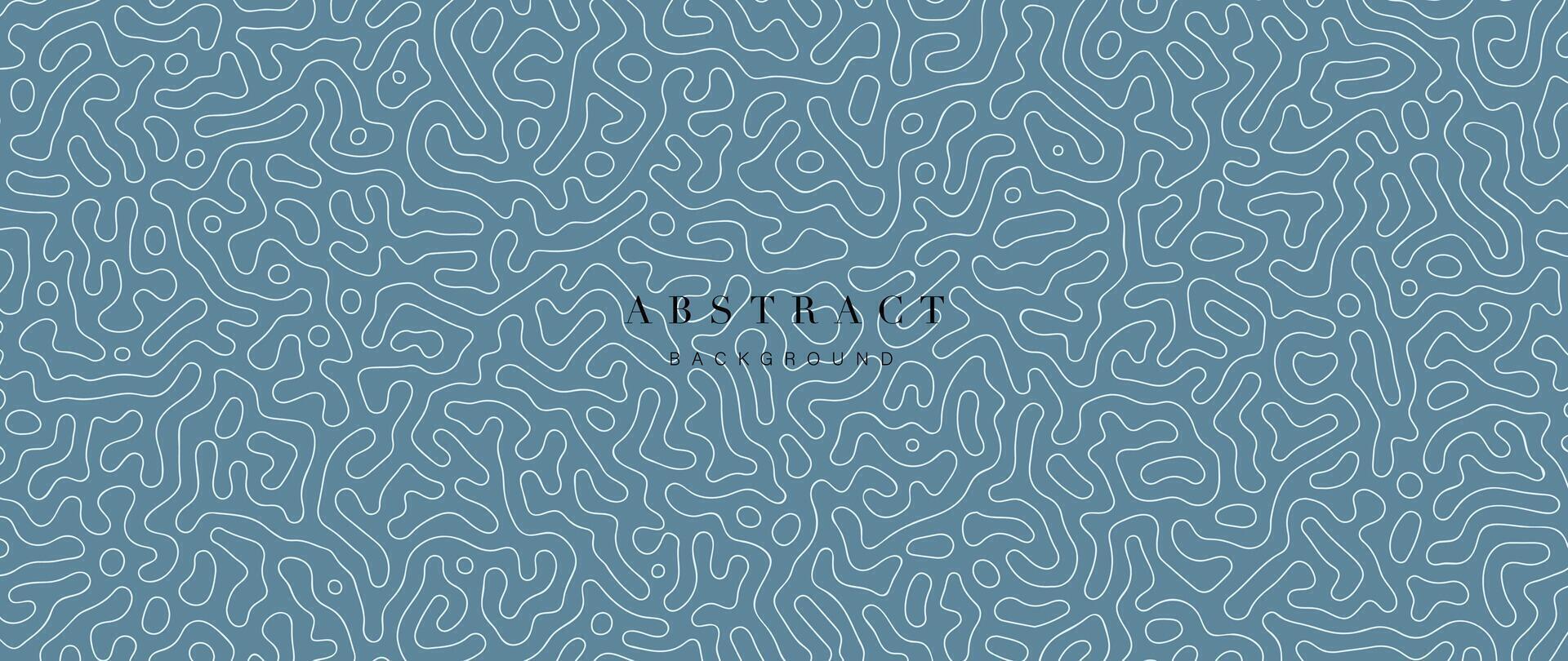 Abstract line art blue background vector. Hand drawn doodle wallpaper with blue and white lines texture. Trendy illustration design for wall arts, fabric , packaging, web, banner. vector