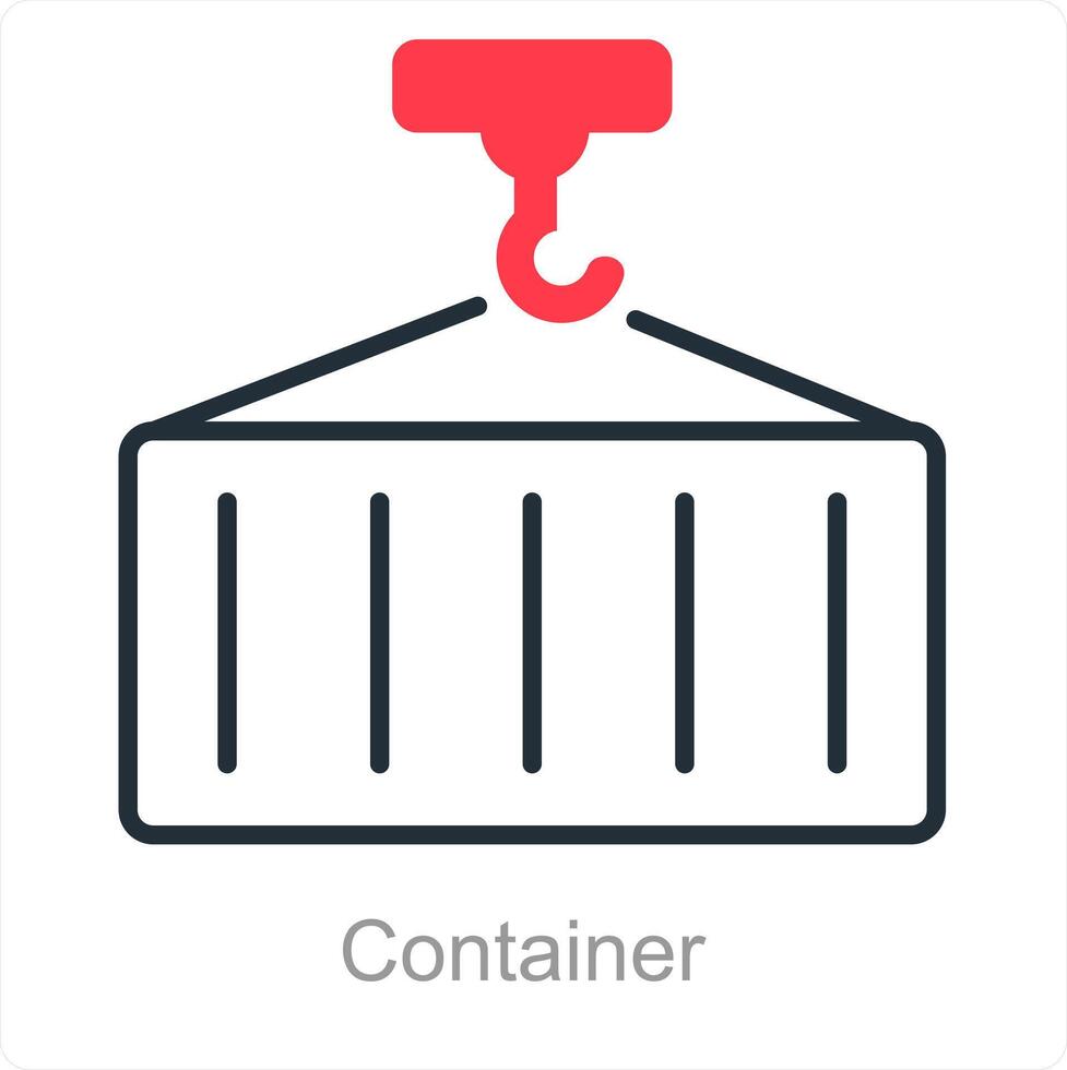Container and cargo icon concept vector