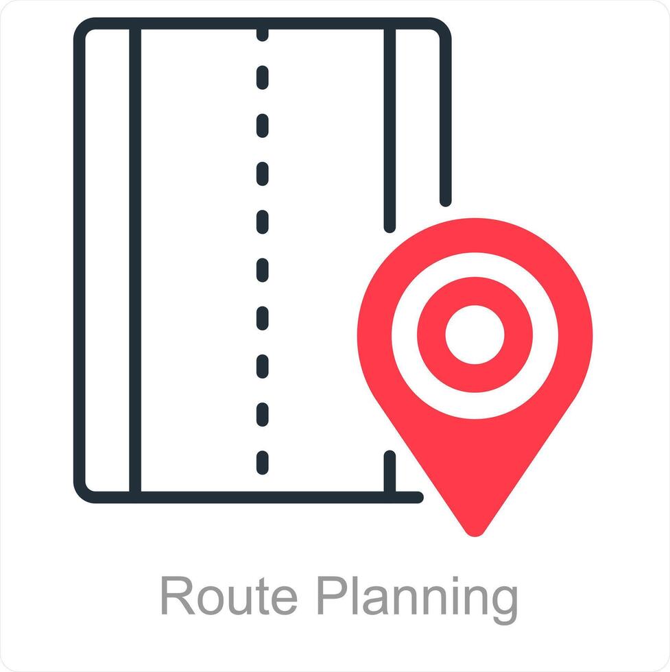 ruta planificación y navegación icono concepto vector