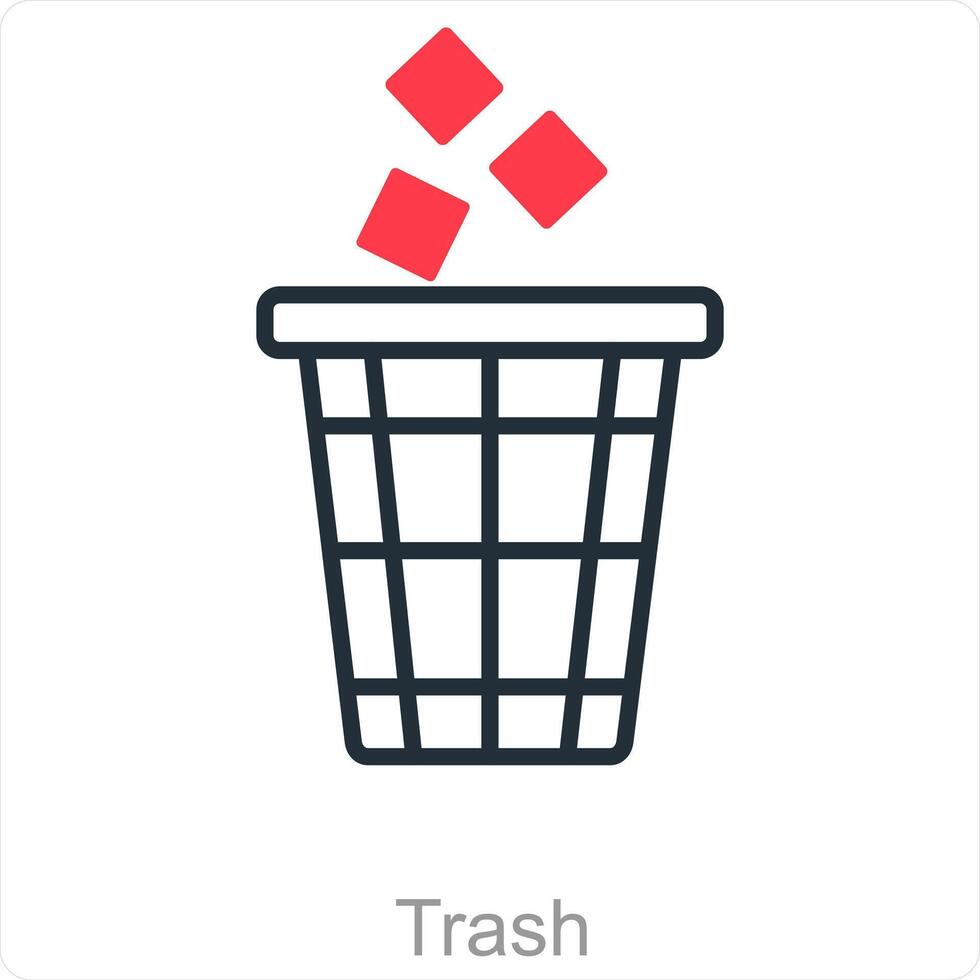 Trash and remove icon concept vector
