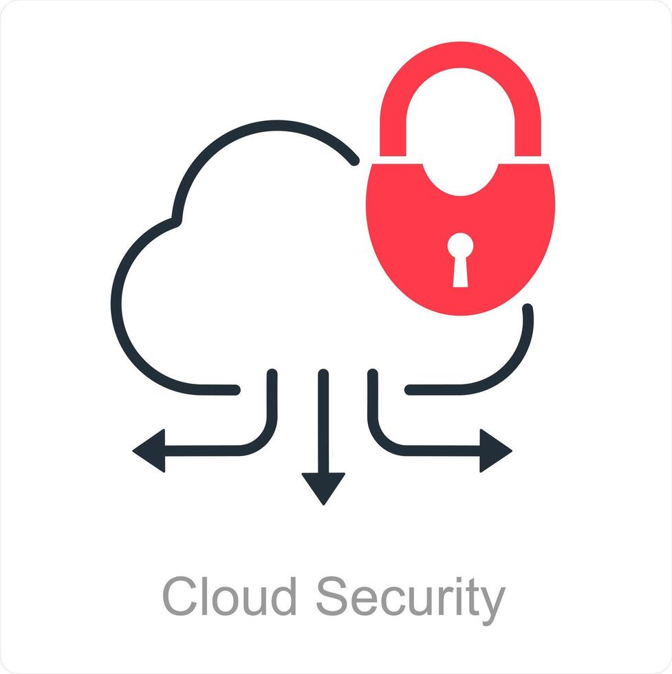 Cloud Security and lock icon concept vector