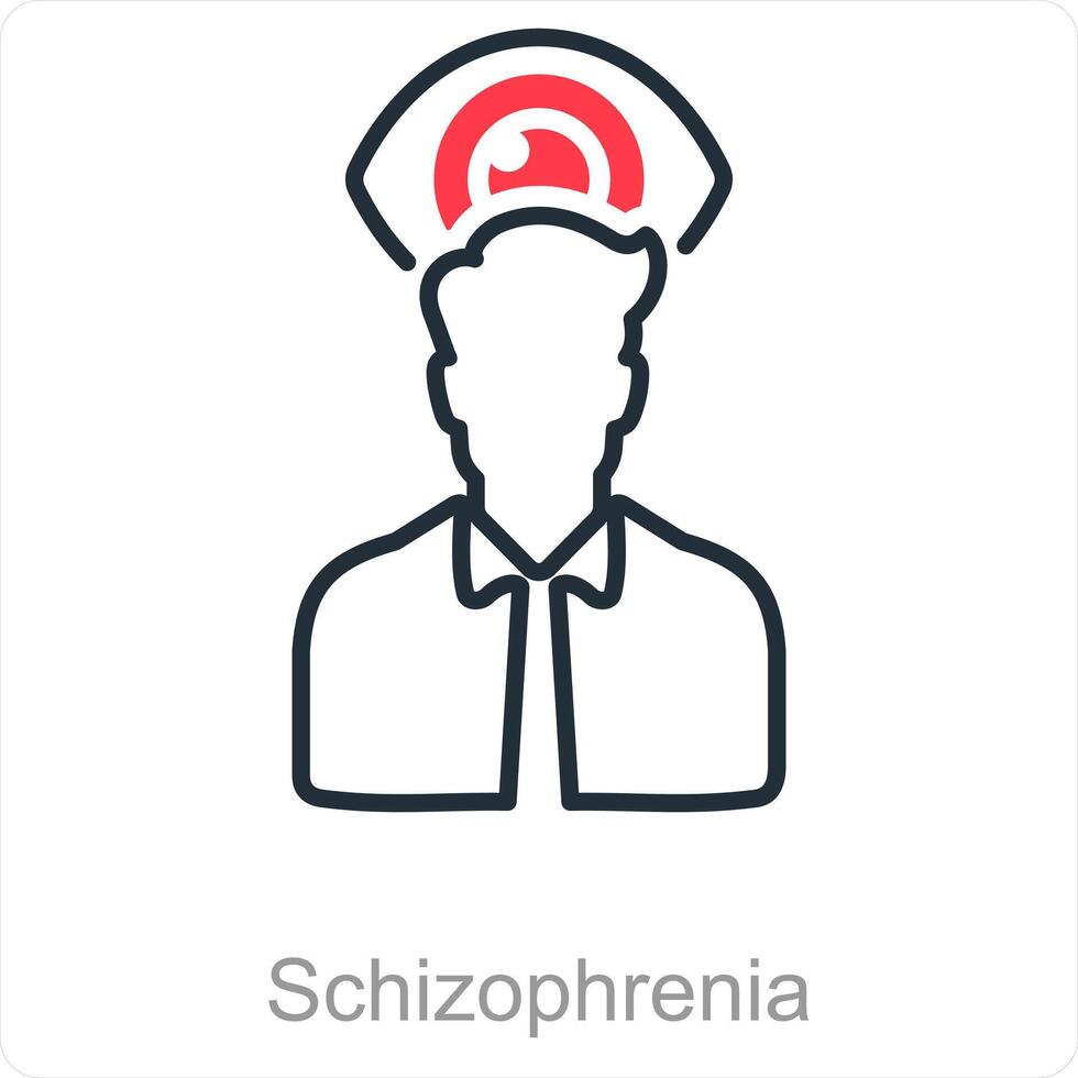 Schizophrenia and mind icon concept vector