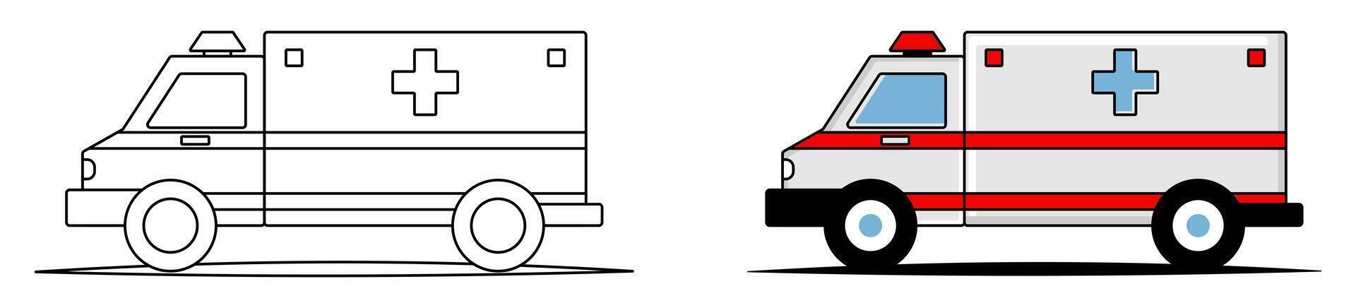 Ambulance Truck Icon. Simple and Modern Vector Isolated on White Background. Design For Apps, Posters, Web, Social Media.