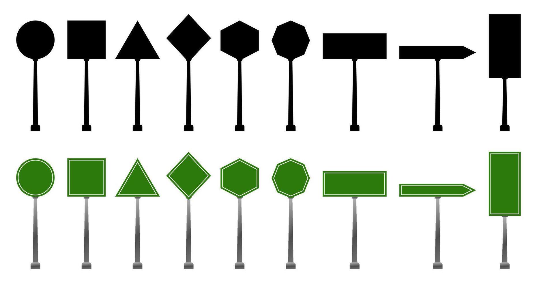 set of road notice board icons, road sign board vector. simple and modern design isolated on white background vector