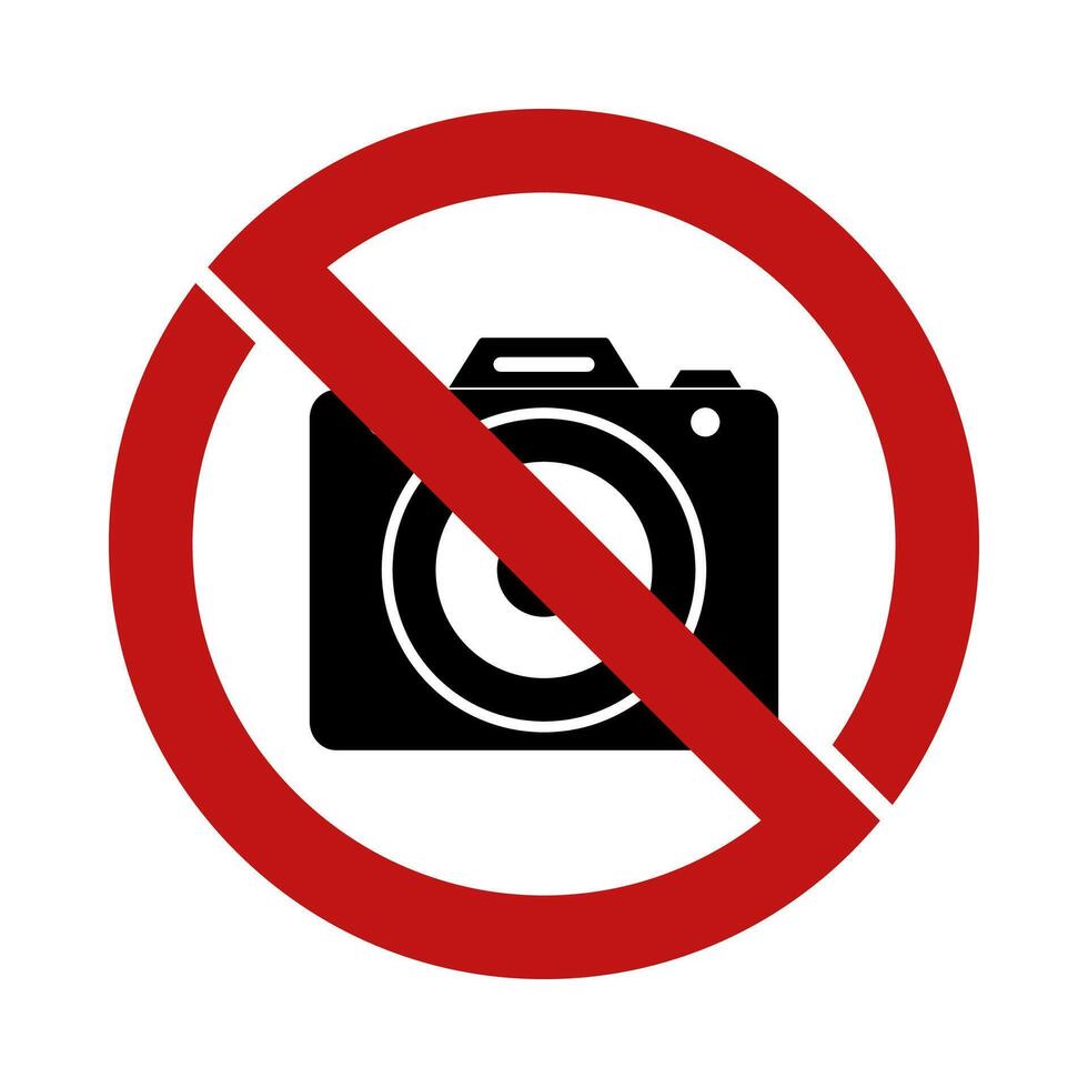 Icon No Taking Pictures or Photographing. No Camera Carrying Symbol. Vector Design For Stickers, Posters, Social Media, Banners.