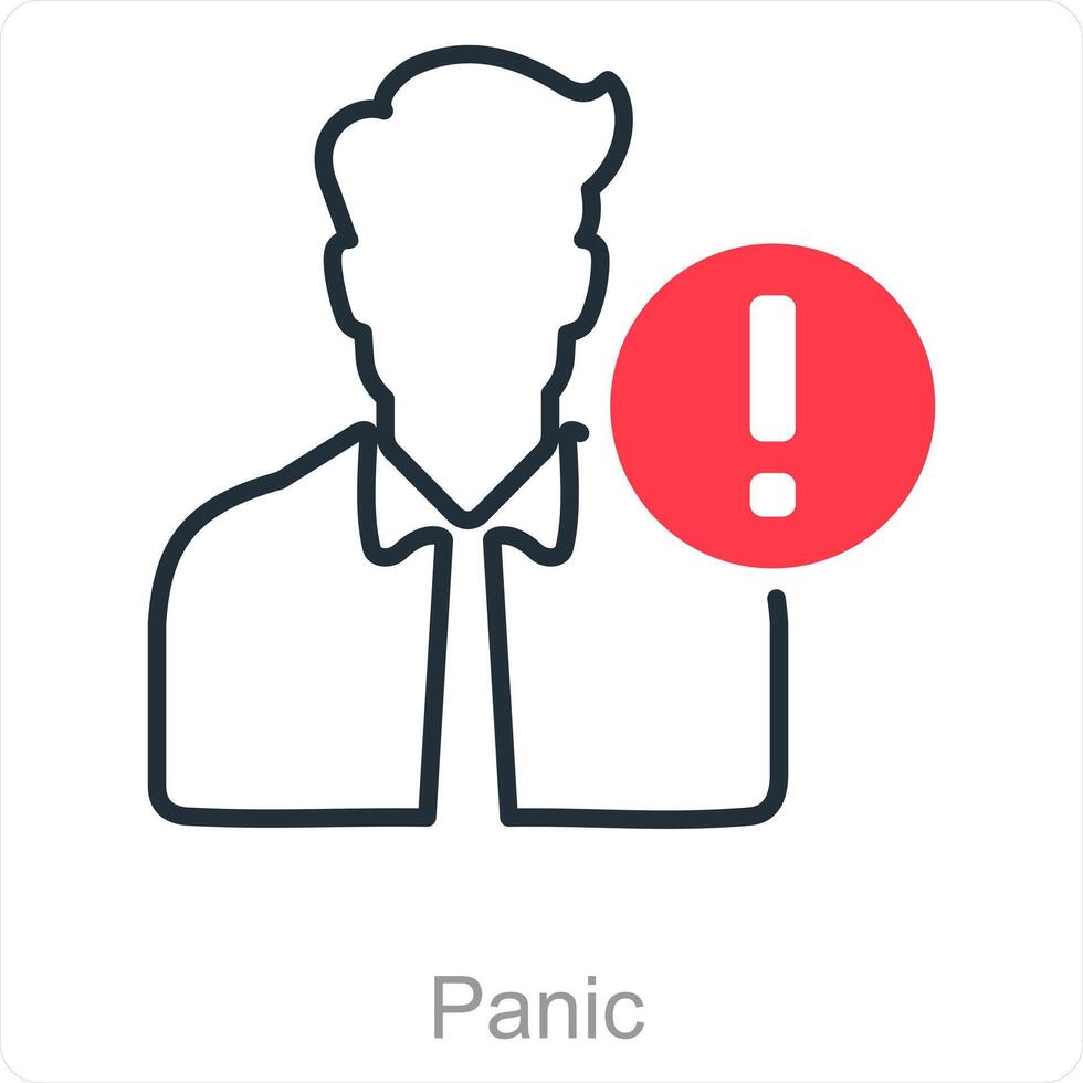 Panic and fear icon concept vector