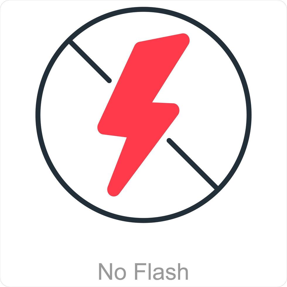 No Flash and dark icon concept vector