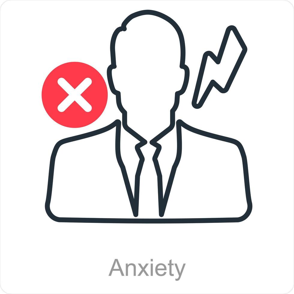 Anxiety and stress icon concept vector