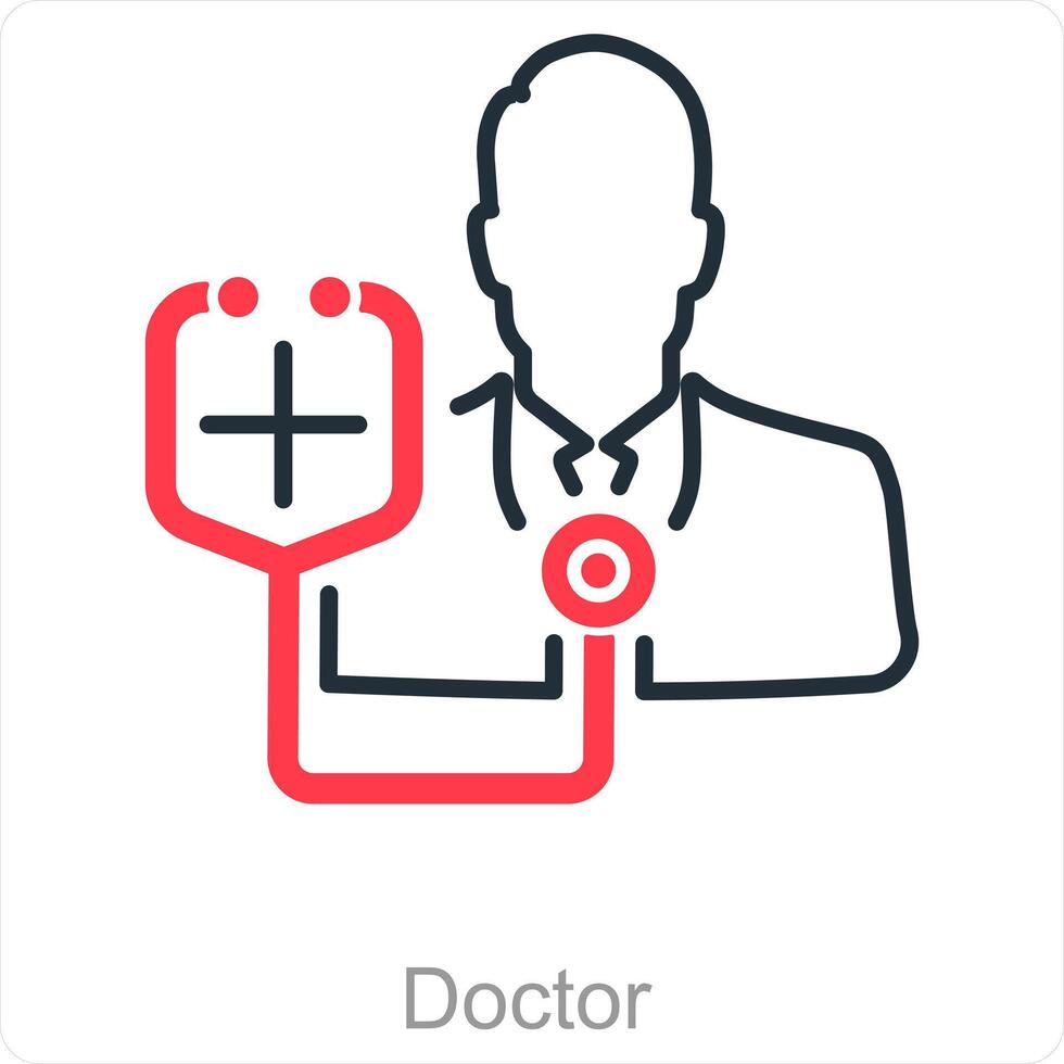 Doctor and scrubs icon concept vector