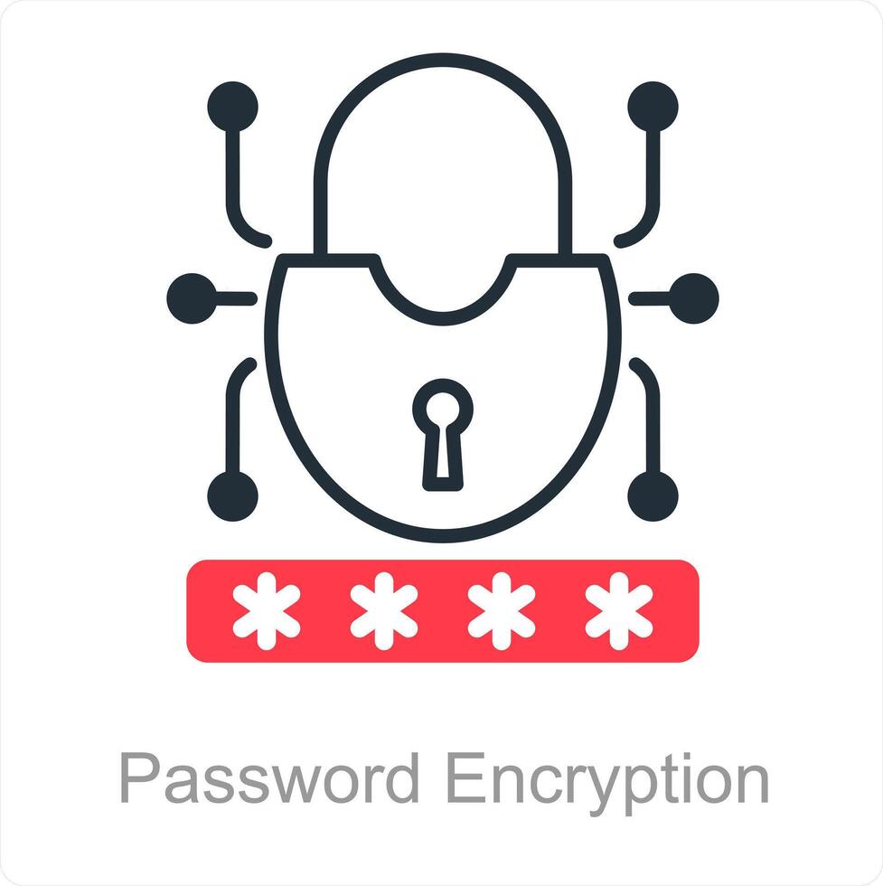 contraseña cifrado y seguridad icono concepto vector