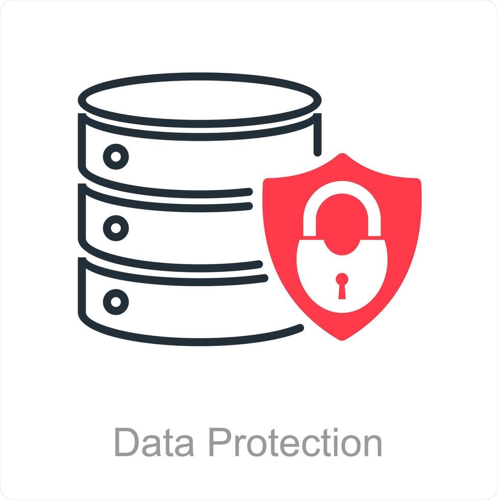 Data Protection and shield icon concept vector