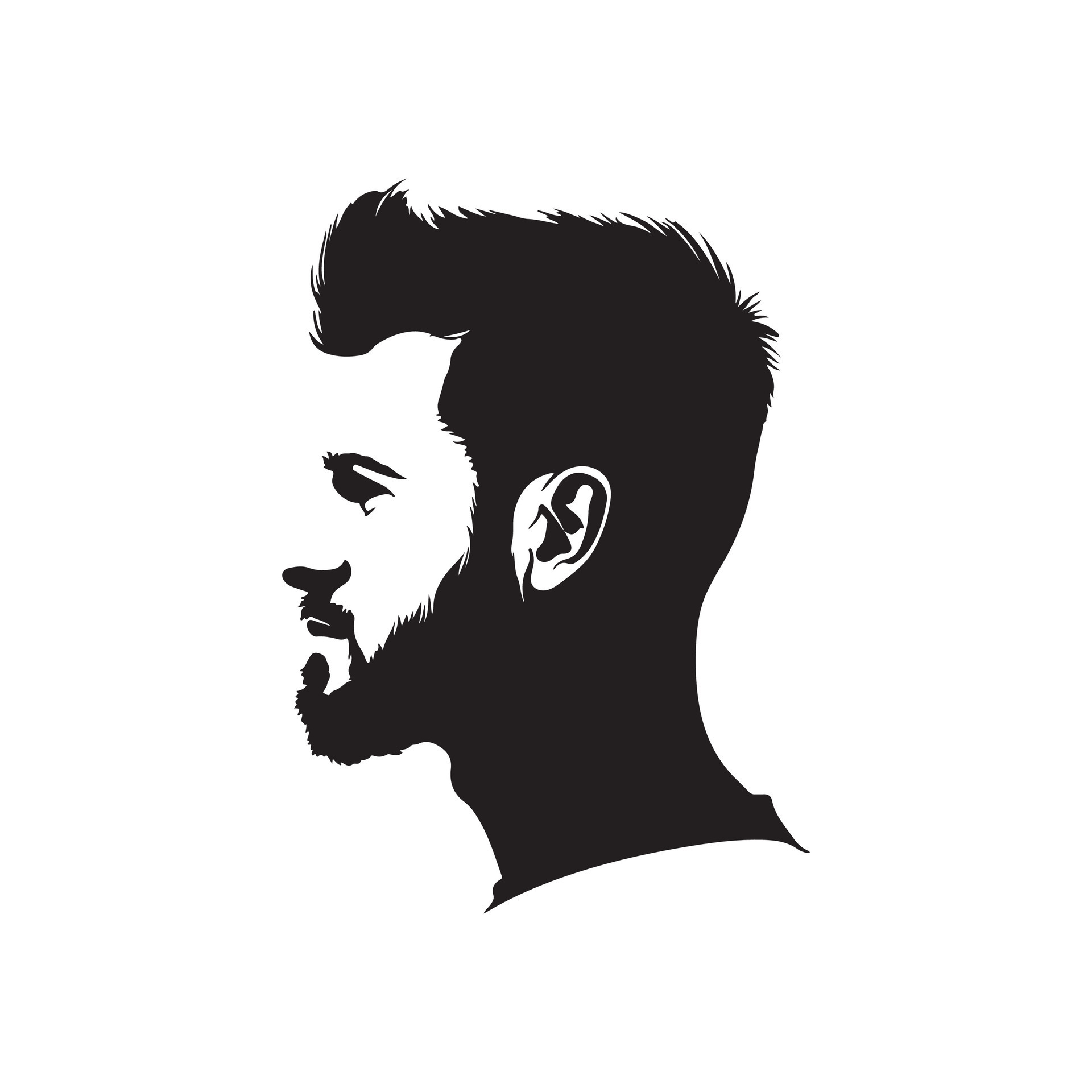 A man face clipart vector silhouette isolated on a white background