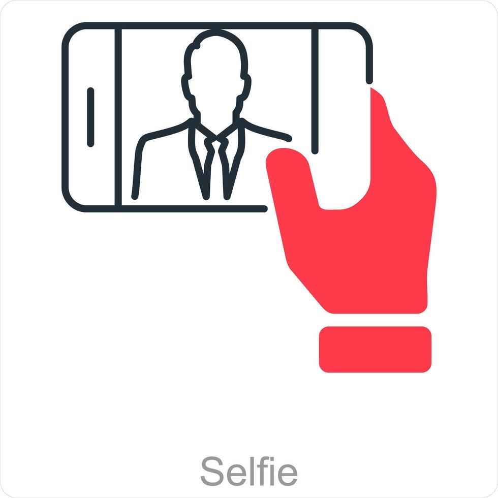 Selfie and camera icon concept vector