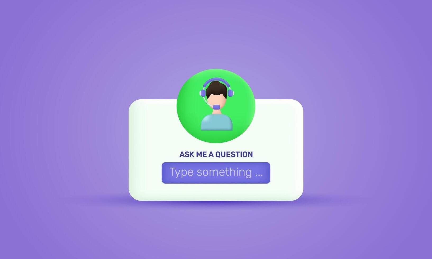 3d icon realistic concept question ask me social media vector design