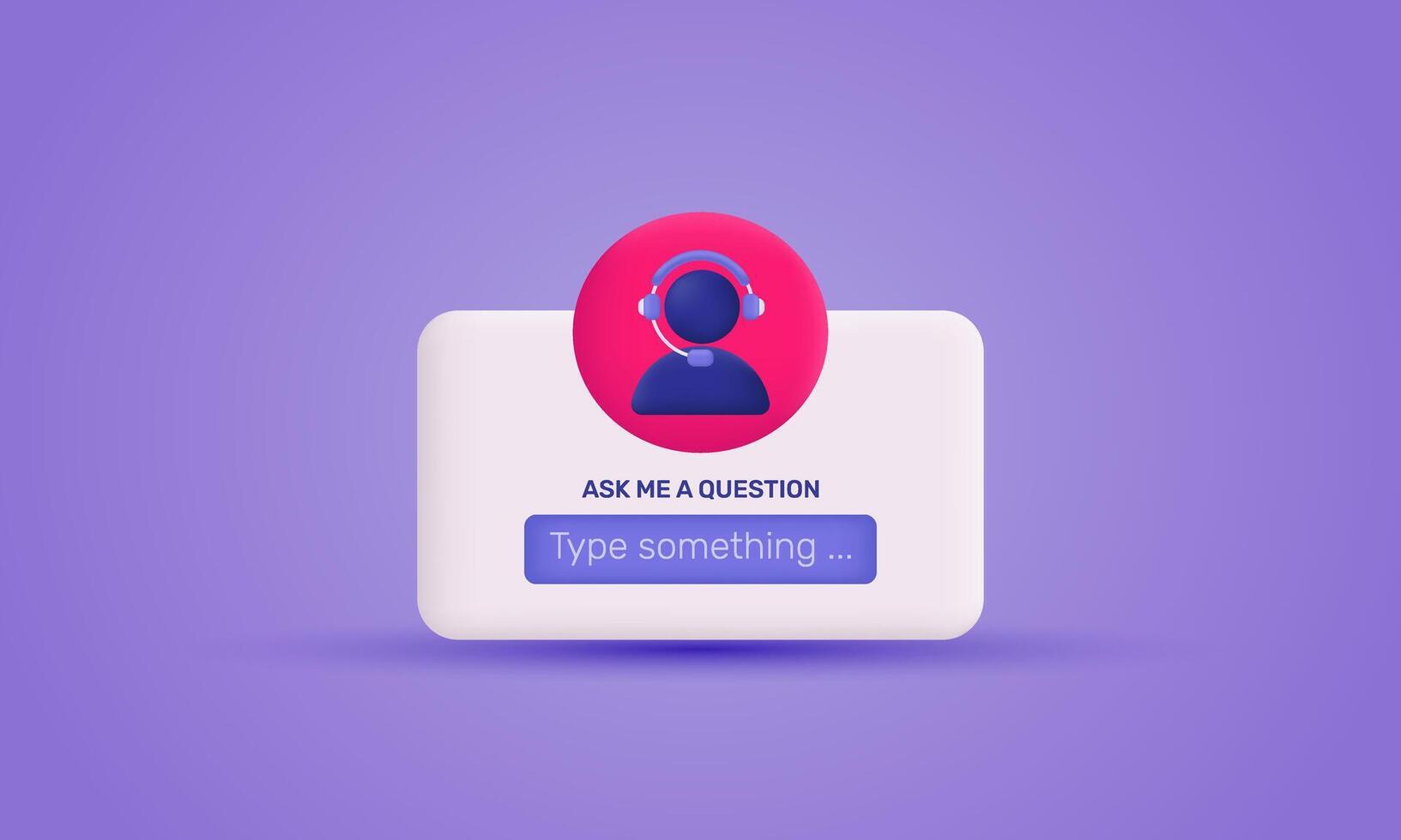 3d realistic concept question ask me social media vector design