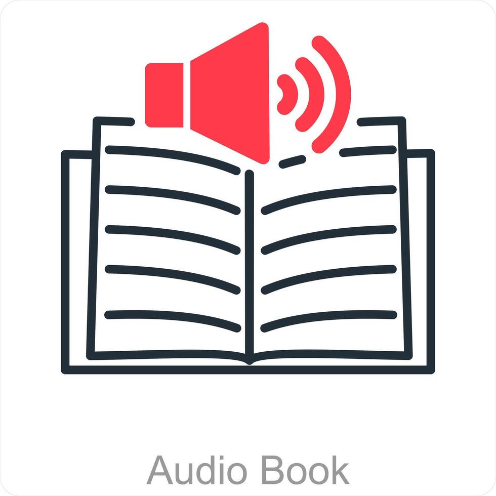 audio libro y leyendo icono concepto vector