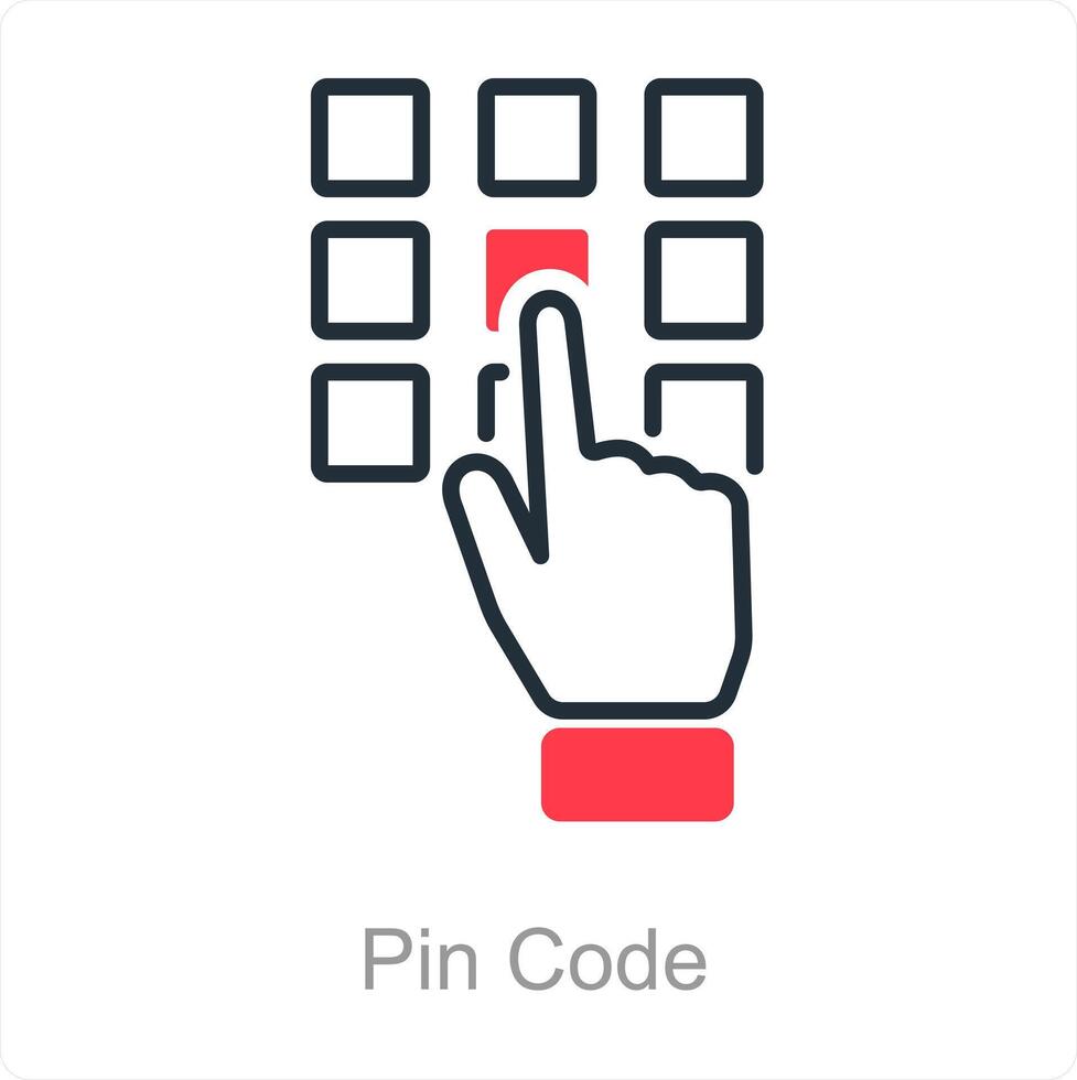 Pin Code and lock icon concept vector