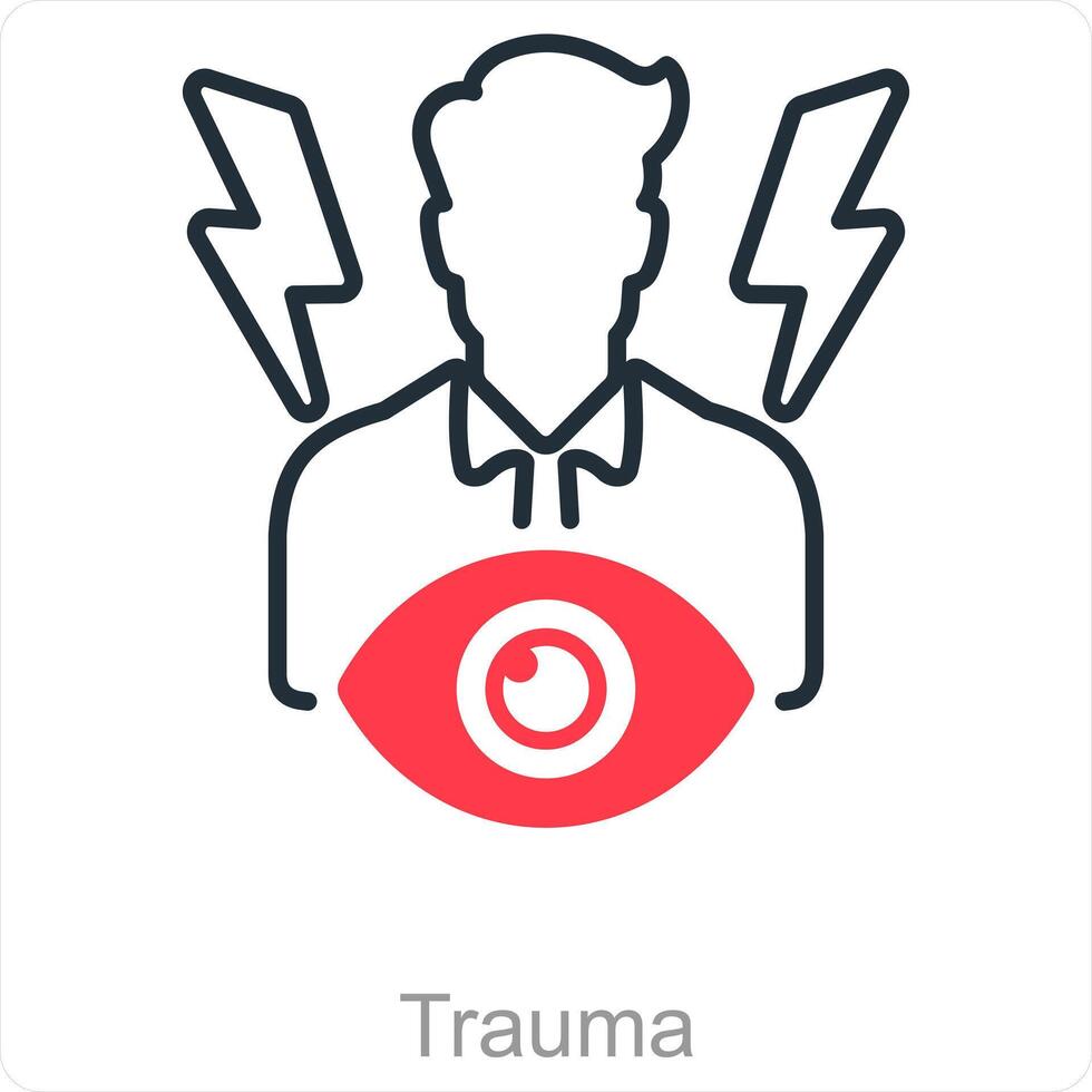 trauma y dolor icono concepto vector