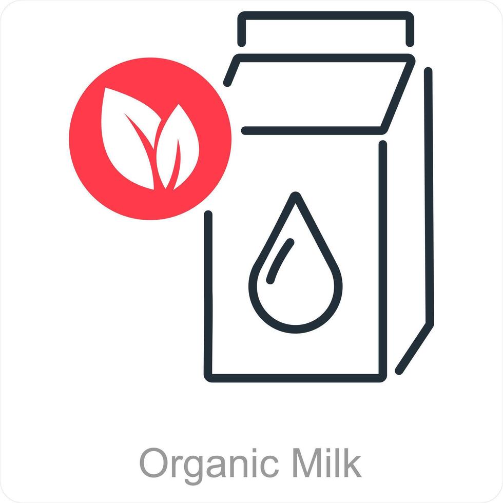 orgánico Leche y diario icono concepto vector