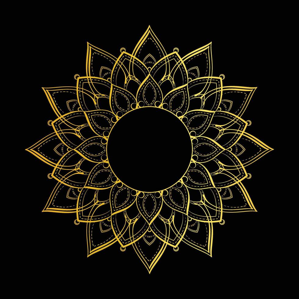 Golden gradient mandala background vector