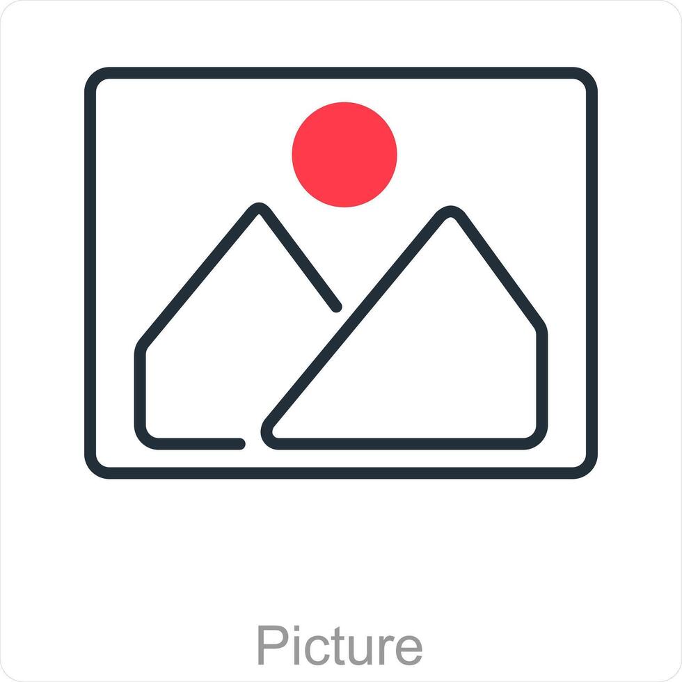 Picture and camera icon concept vector