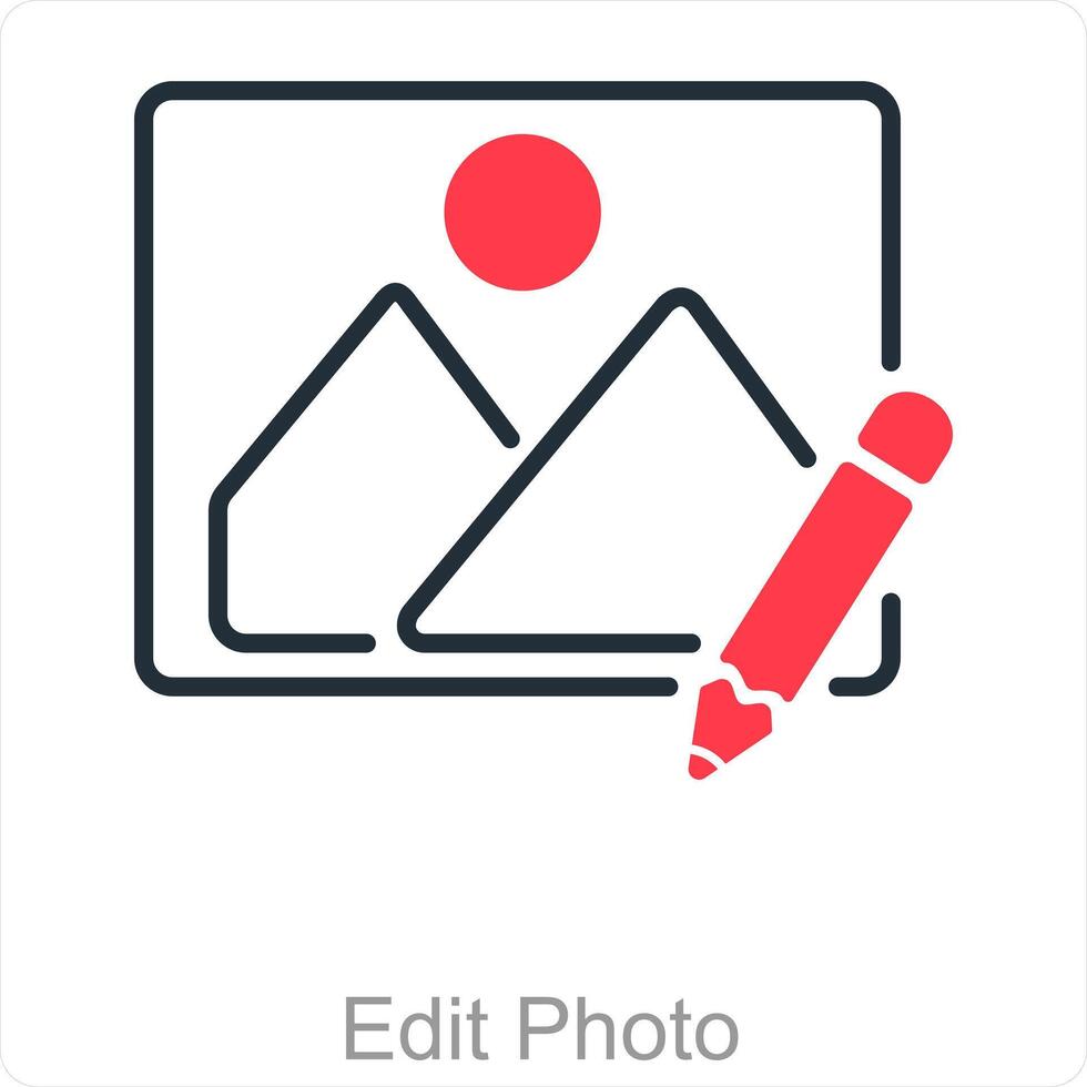 Edit Photo and adjust icon concept vector