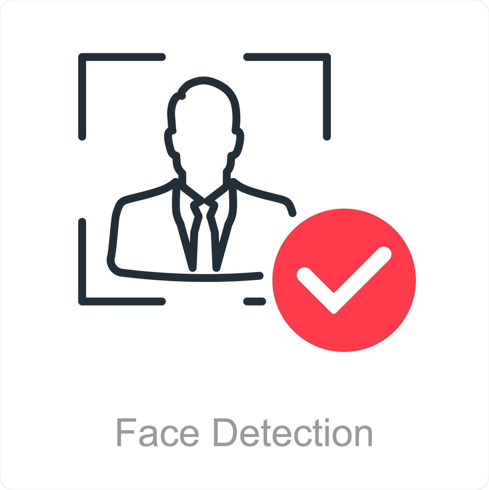 cara detección y biometría icono concepto vector