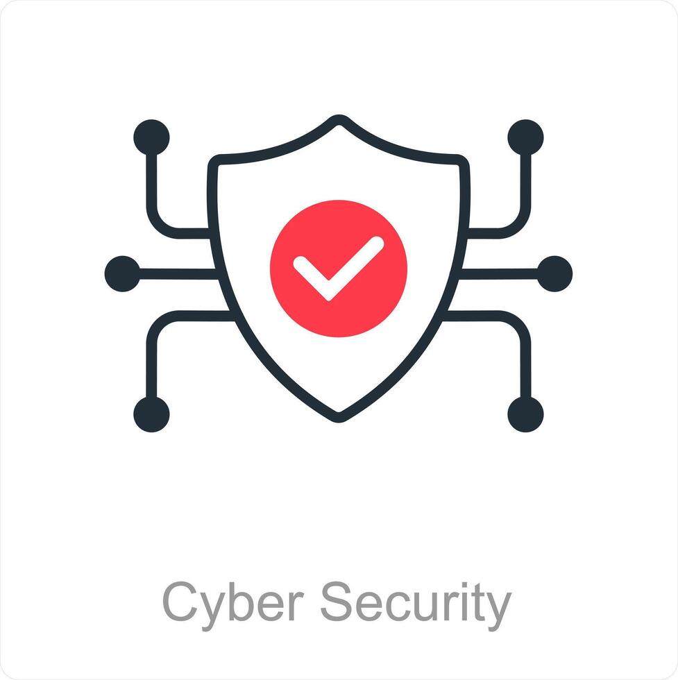 Cyber Security and hacker icon concept vector