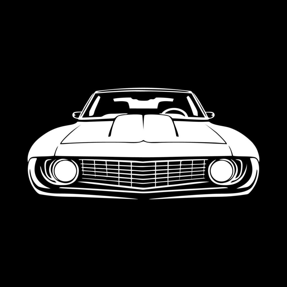 The front view of saloon car illustration vector