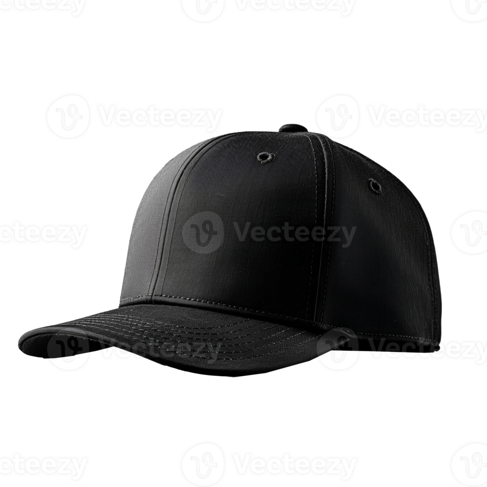 AI generated Black baseball cap with a transparent background png