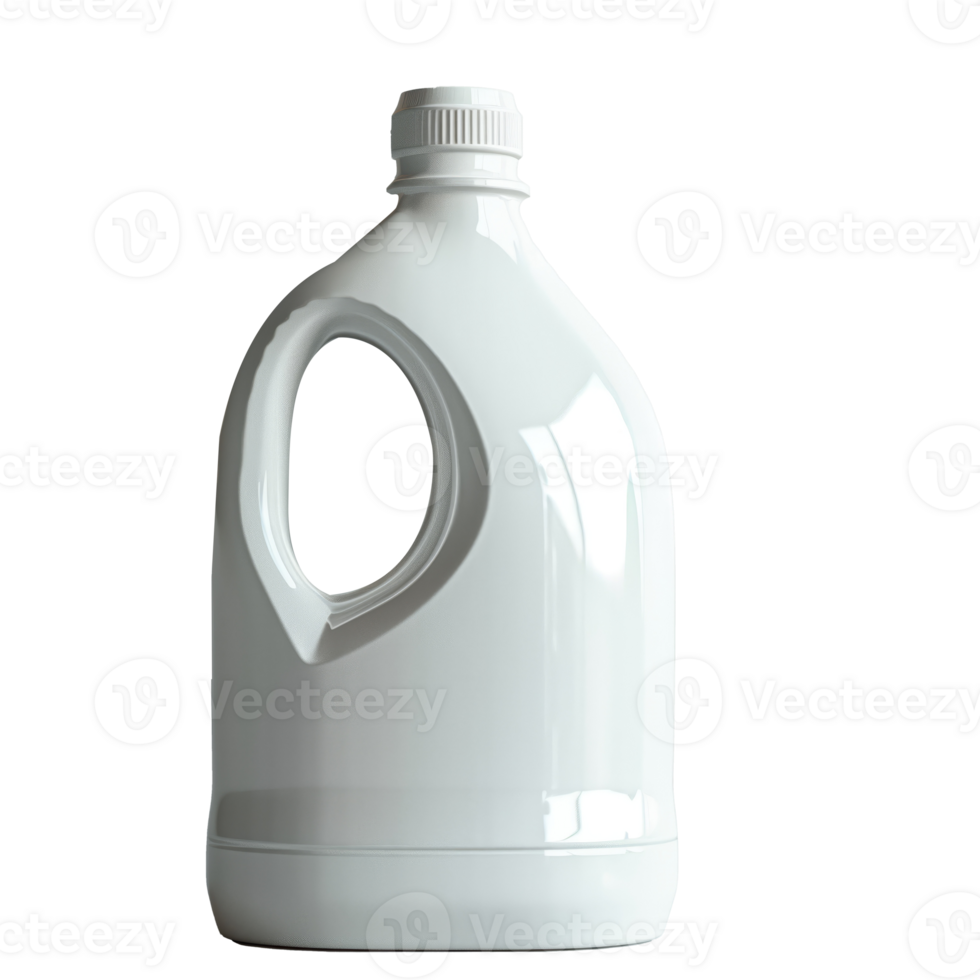 AI generated Blank white detergent bottle with handle on transparent background png