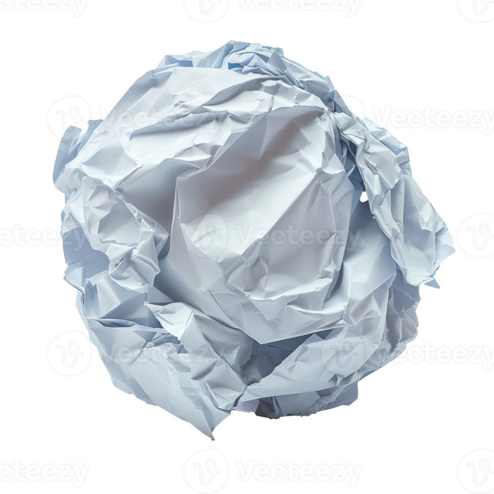 AI generated Crumpled paper ball on transparent background png
