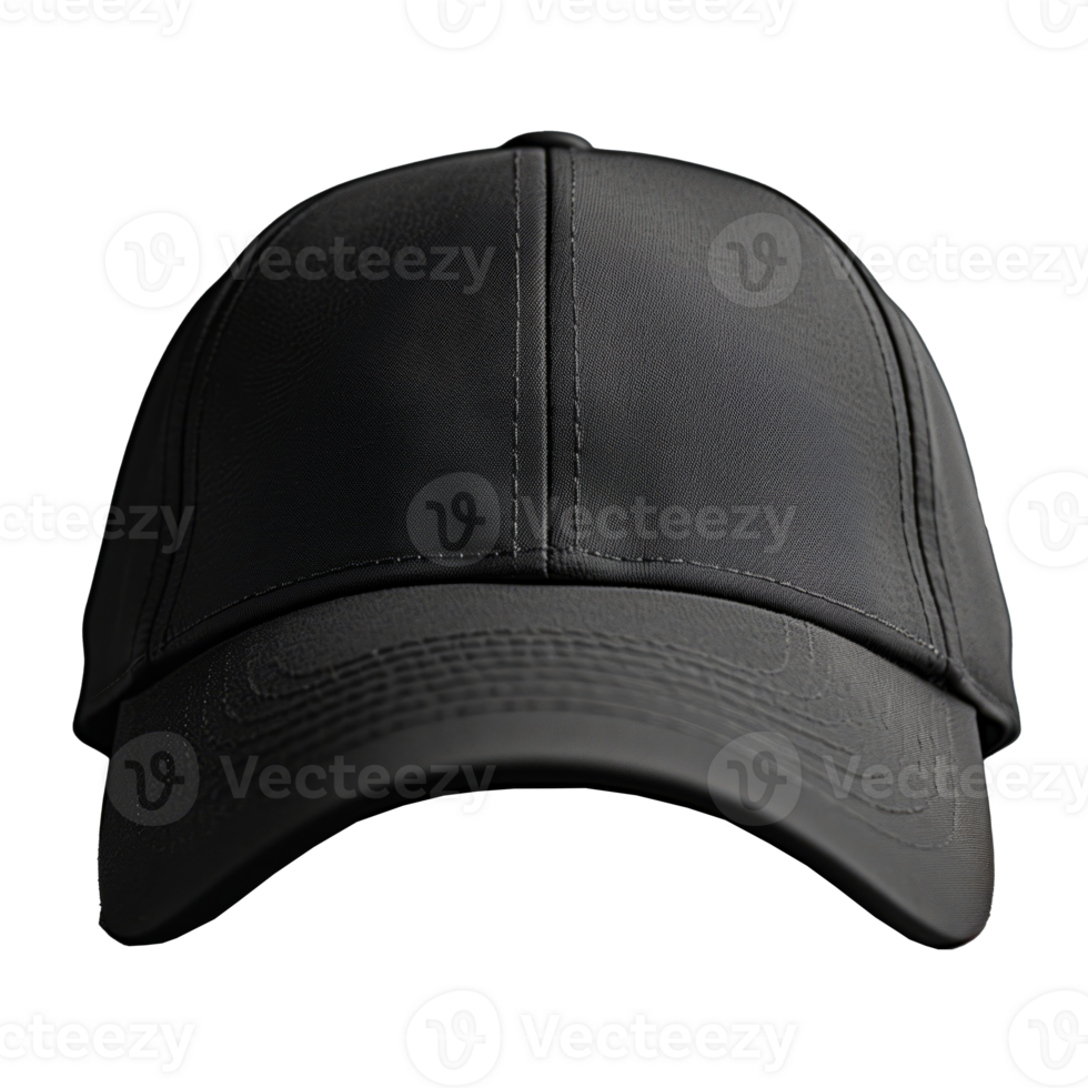 AI generated Black baseball cap isolated on a transparent background png