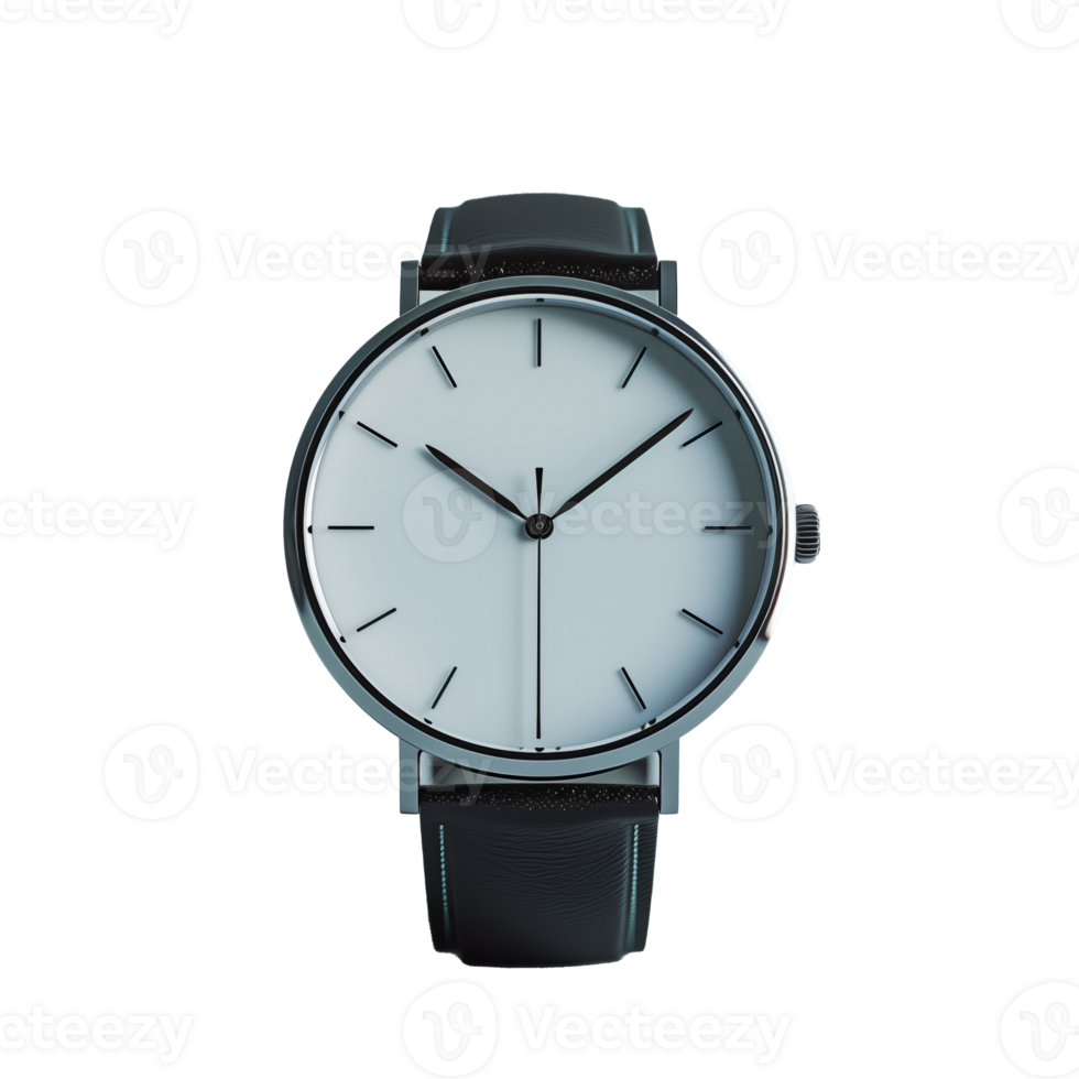 AI generated Elegant wristwatch with minimalist design on a transparent background png