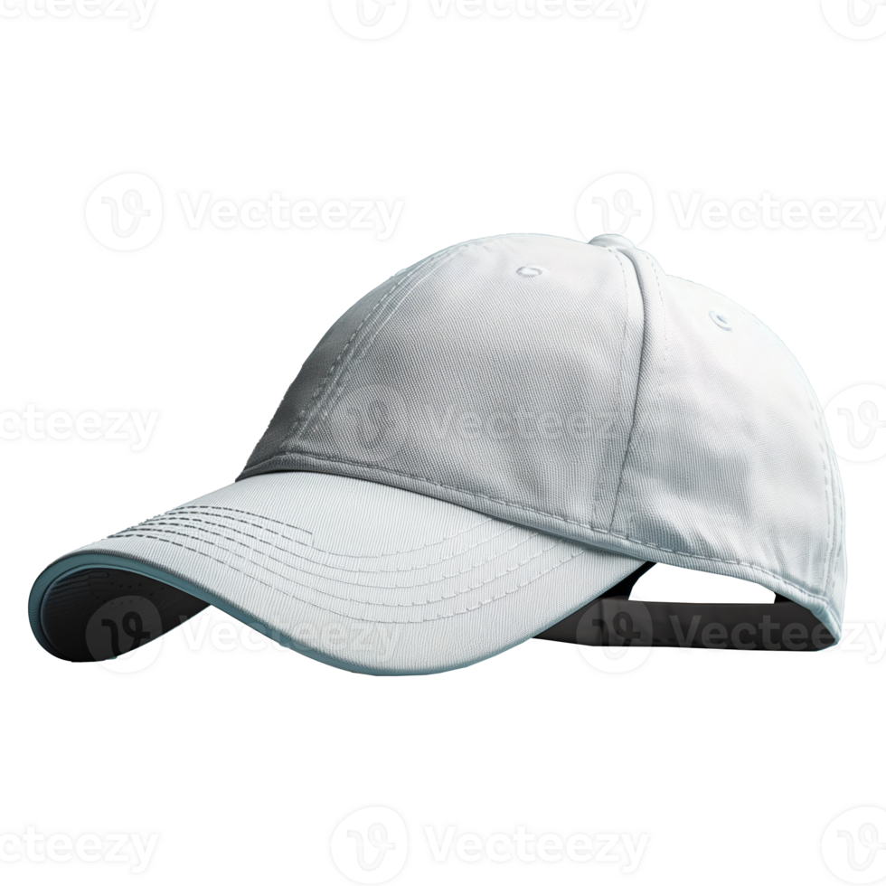 AI generated Blank white baseball cap with a transparent background png