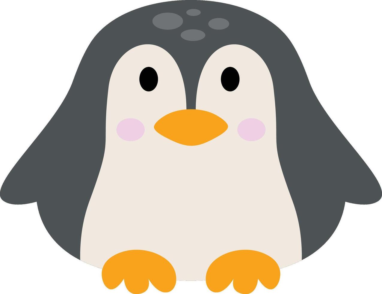 adorable pingüino aislado en blanco vector