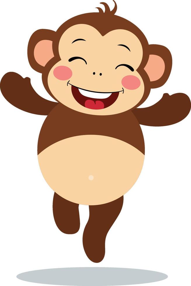 Cute monkey laughing happy isolated vector