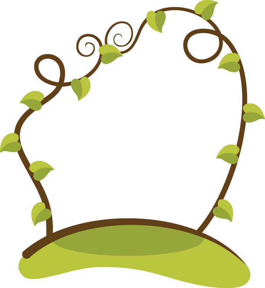 Green tree branch leaves frame vector