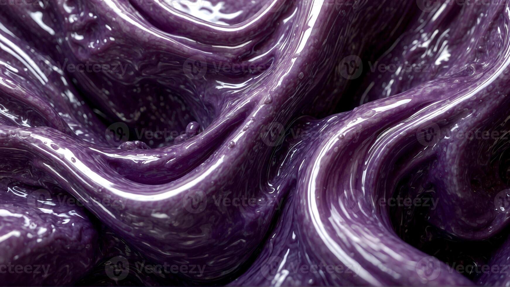 AI generated Luminous Purple Swirls in Glossy Liquid Art Form with fluid motion and artistry photo