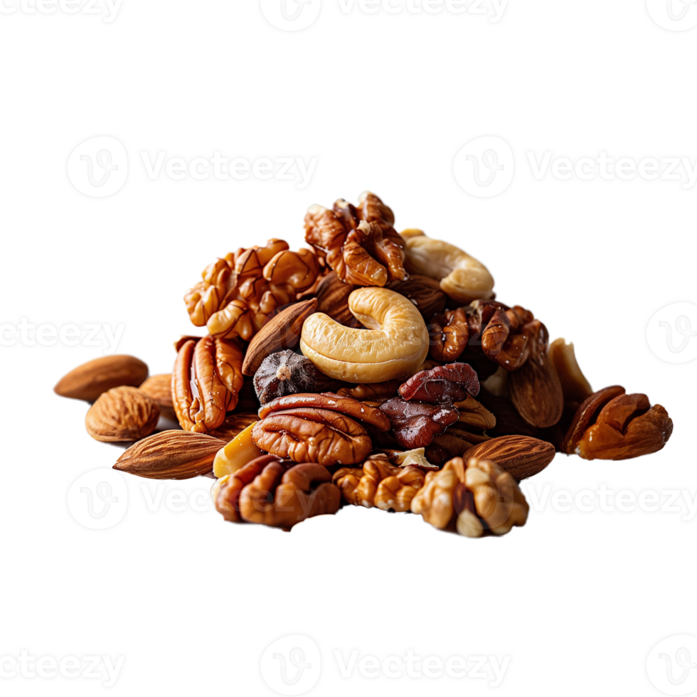 AI generated Assorted nuts mix with a transparent background png