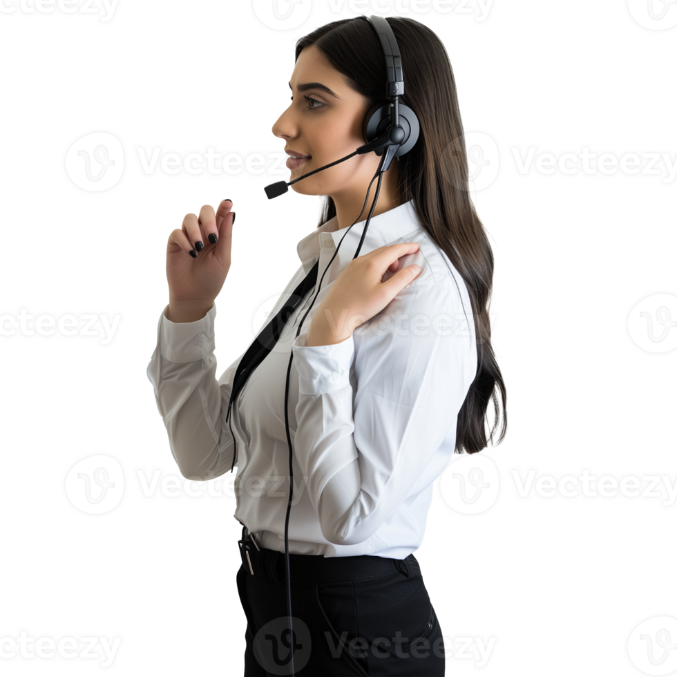AI generated Professional customer service representative with headset png